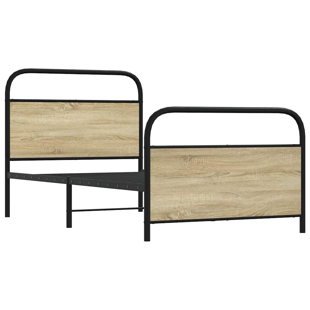 Cadru de pat fără saltea 107x203 cm Lemn derivat stejar Sonoma GartenMobel Dekor