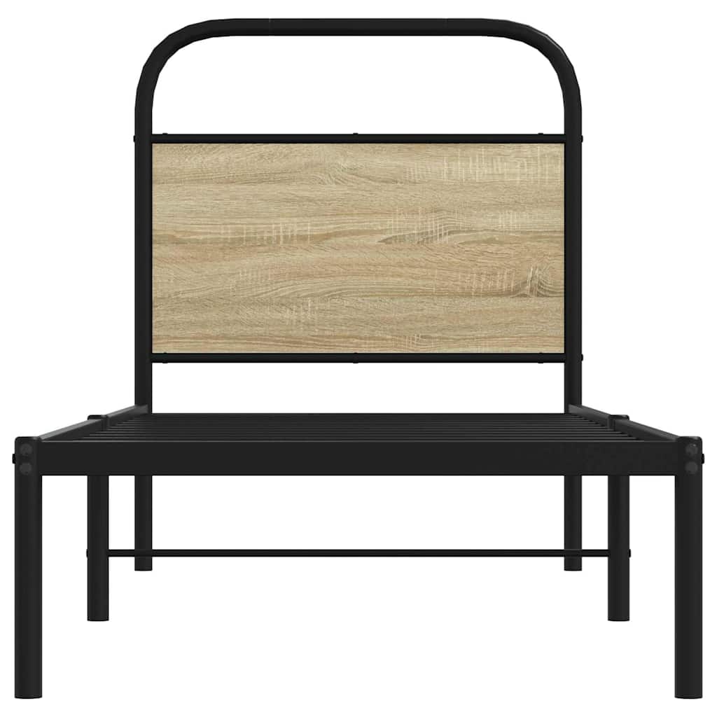 Cadru de pat fără saltea 75x190 cm Lemn derivat stejar Sonoma GartenMobel Dekor