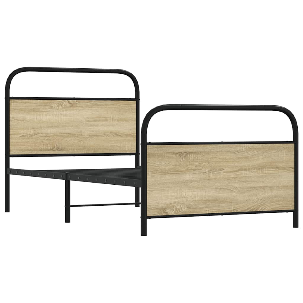 Cadru de pat fără saltea 90x200 cm Lemn derivat stejar Sonoma GartenMobel Dekor