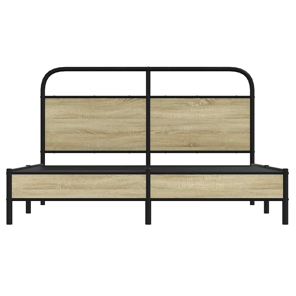 Cadru de pat fără saltea 150x200cm Lemn prelucrat stejar Sonoma GartenMobel Dekor