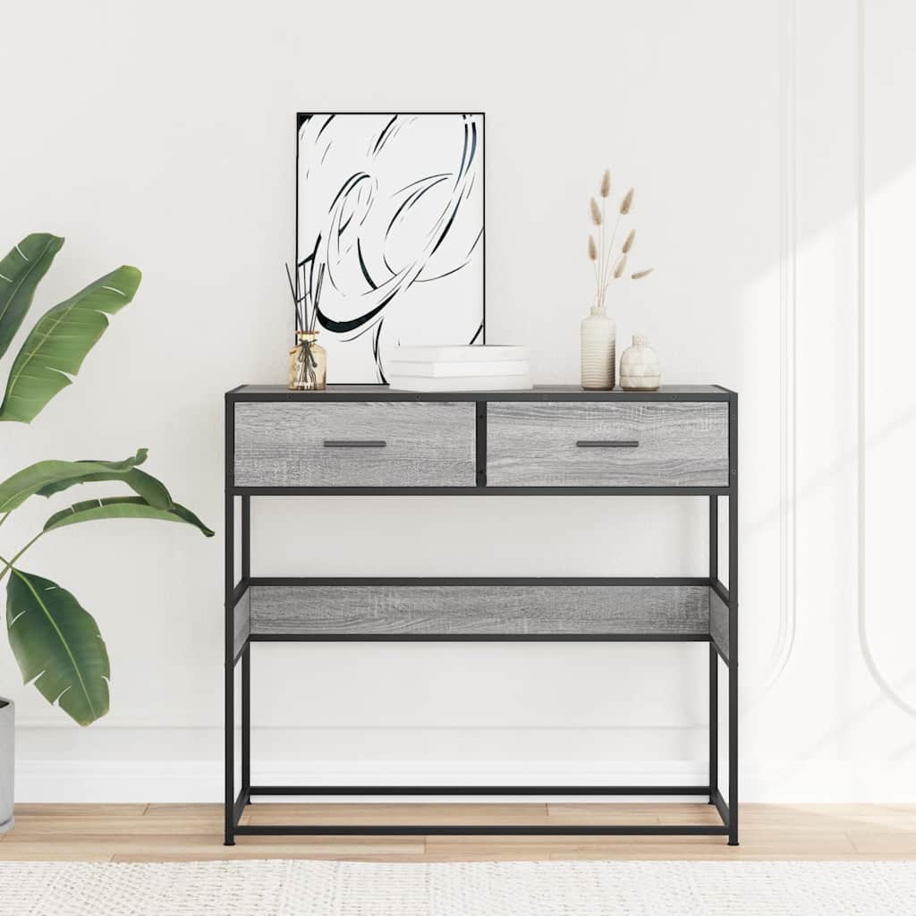 Măsuță consolă, gri sonoma, 90x35x80 cm, lemn prelucrat GartenMobel Dekor