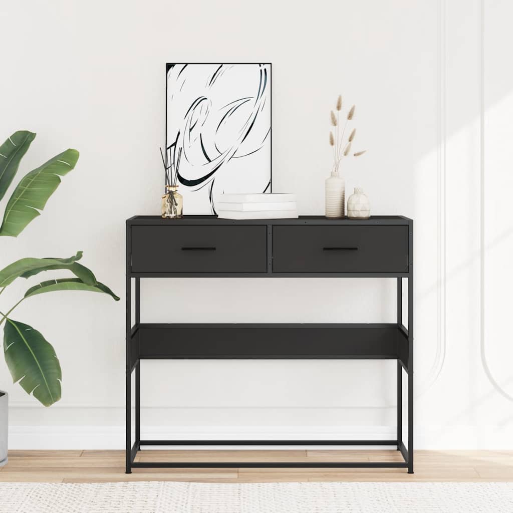 Măsuță consolă, negru, 90x35x80 cm, lemn prelucrat GartenMobel Dekor