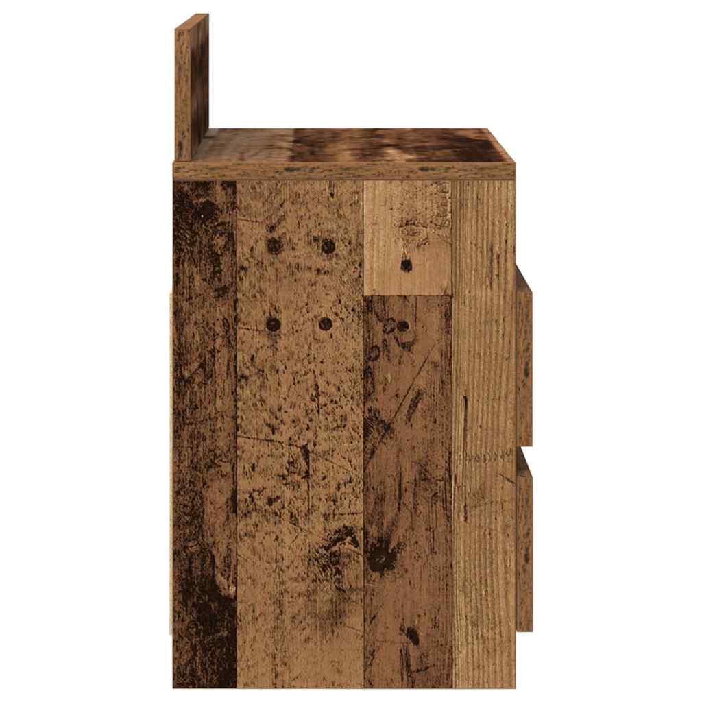 Noptiera cu 2 sertare din lemn vechi 40x33x60 cm GartenMobel Dekor