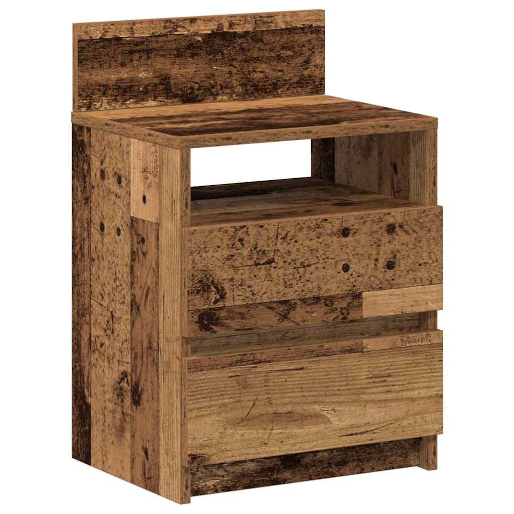 Noptiera cu 2 sertare din lemn vechi 40x33x60 cm GartenMobel Dekor