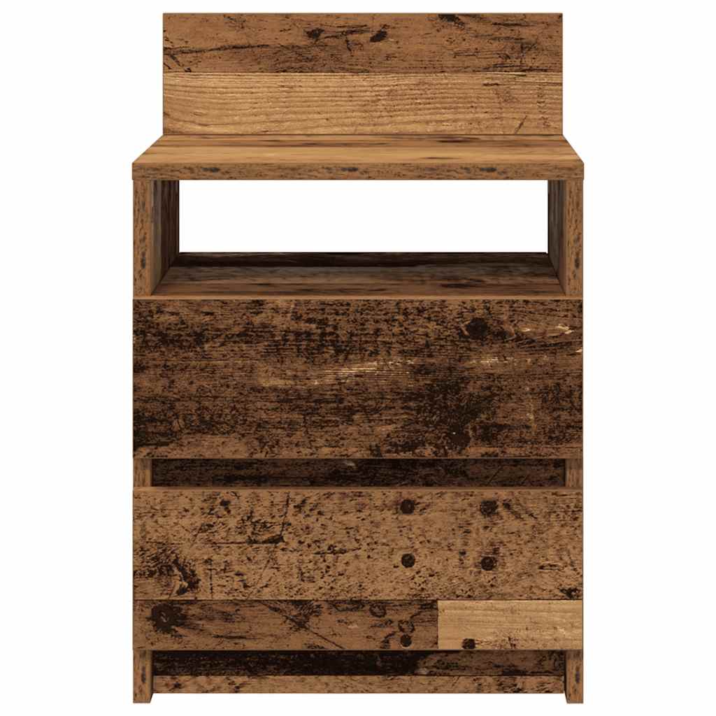 Noptiere 2 buc cu 2 sertare Lemn vechi 40x33x60 cm GartenMobel Dekor