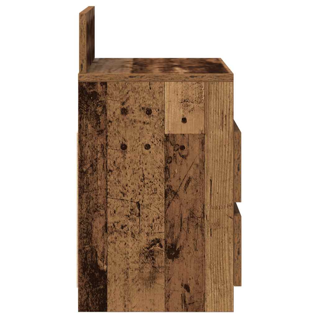 Noptiere 2 buc cu 2 sertare Lemn vechi 40x33x60 cm GartenMobel Dekor