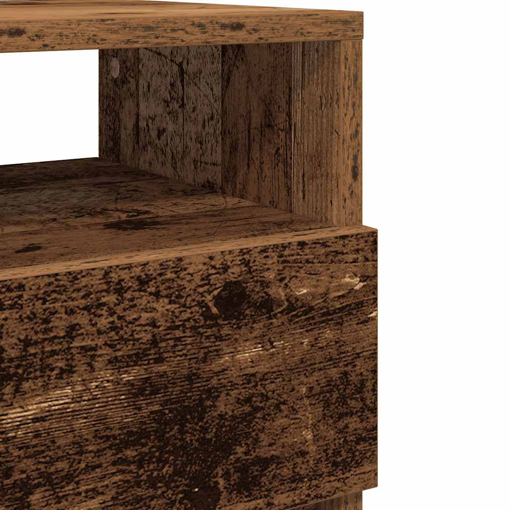 Noptiere 2 buc cu 2 sertare Lemn vechi 40x33x60 cm GartenMobel Dekor