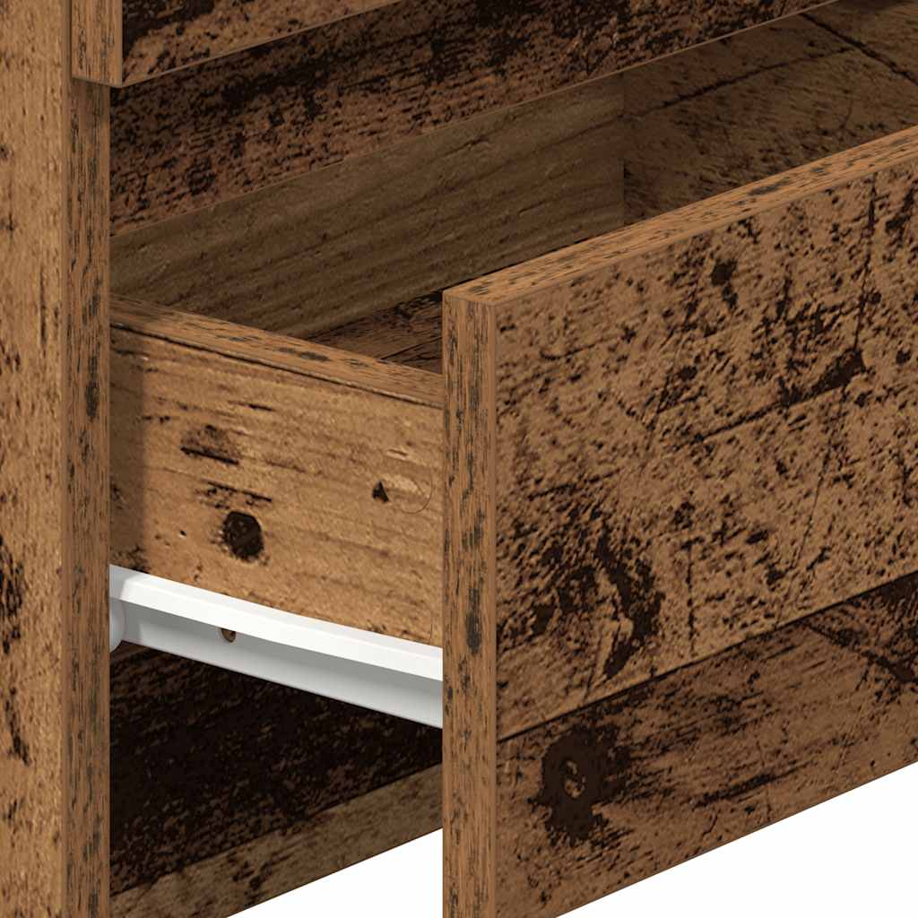 Noptiere 2 buc cu 2 sertare Lemn vechi 40x33x60 cm GartenMobel Dekor