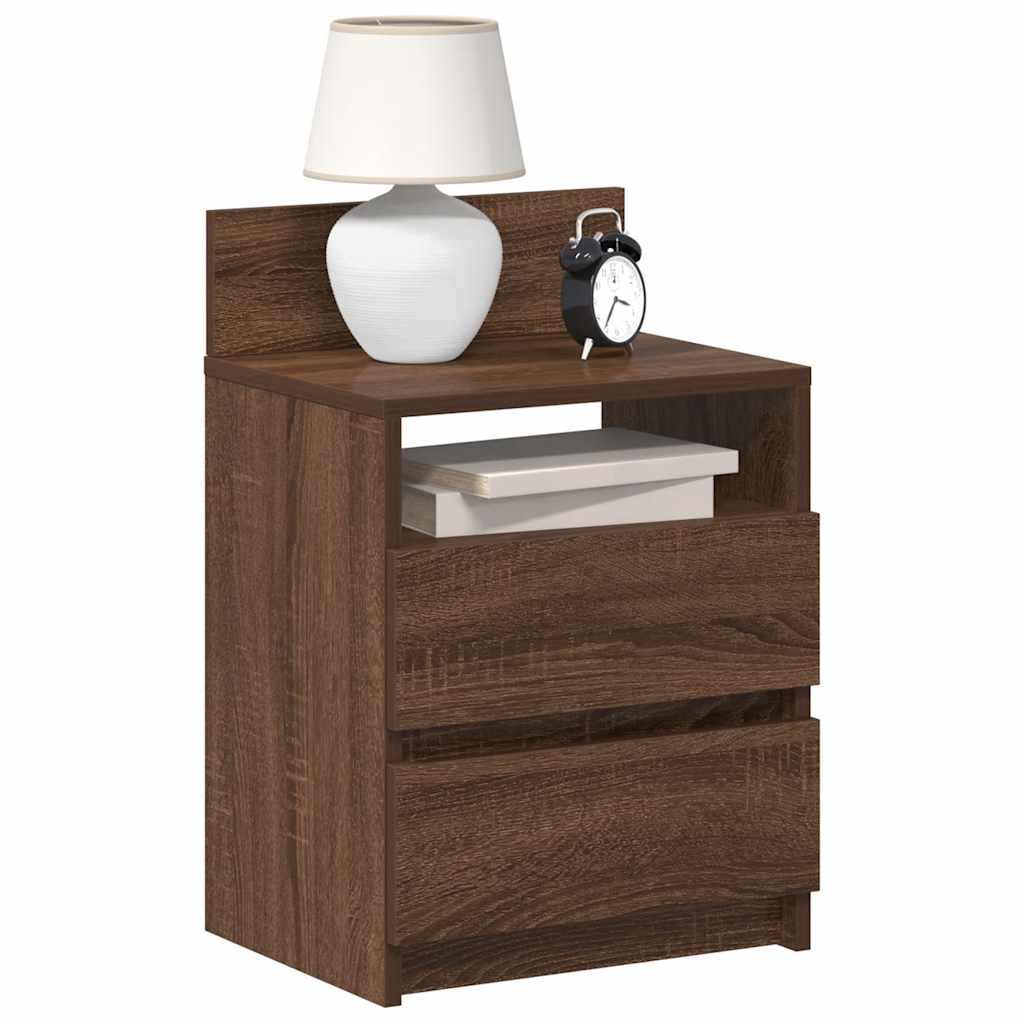 Noptiere 2 buc cu 2 sertare Stejar maro 40x33x60 cm GartenMobel Dekor
