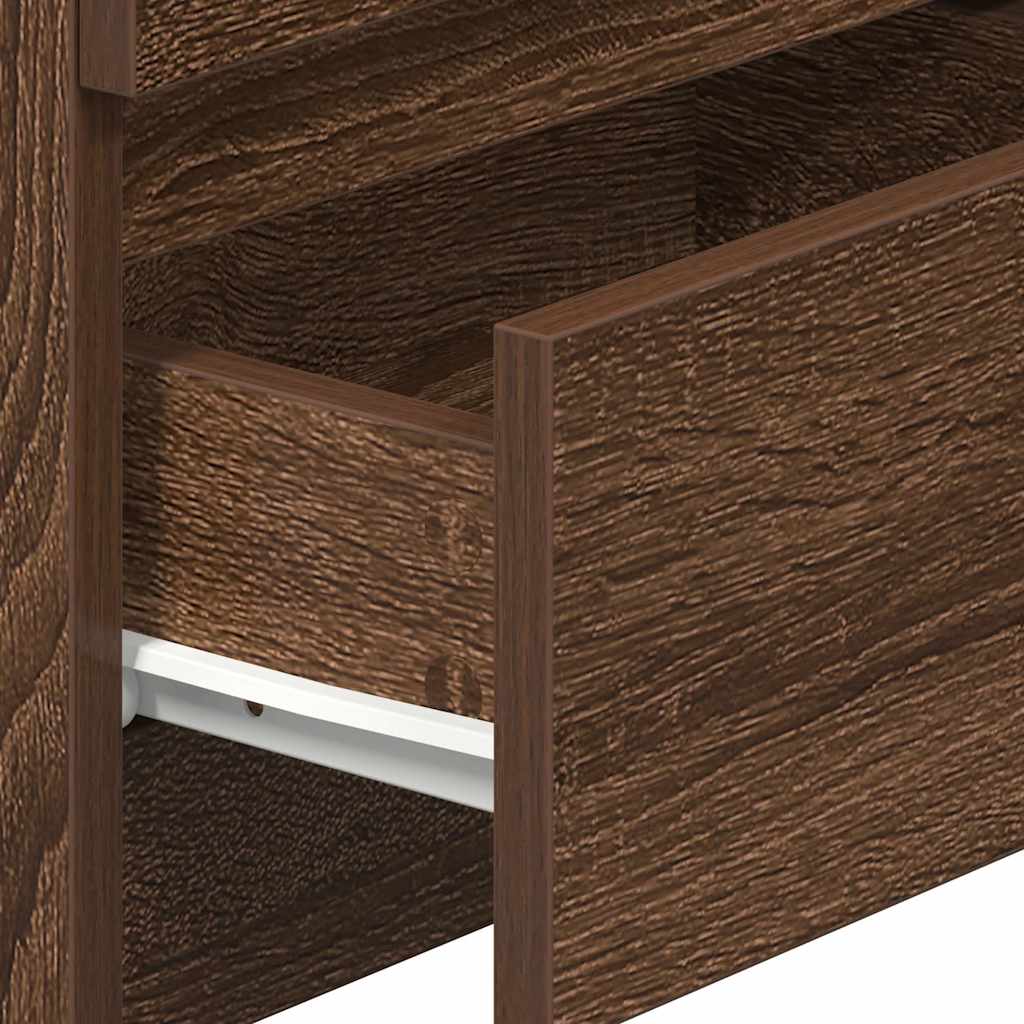 Noptiere 2 buc cu 2 sertare Stejar maro 40x33x60 cm GartenMobel Dekor