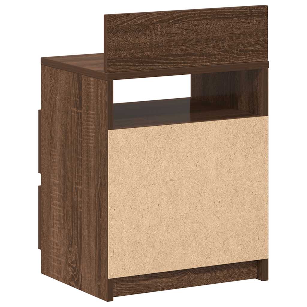 Noptiere 2 buc cu 2 sertare Stejar maro 40x33x60 cm GartenMobel Dekor
