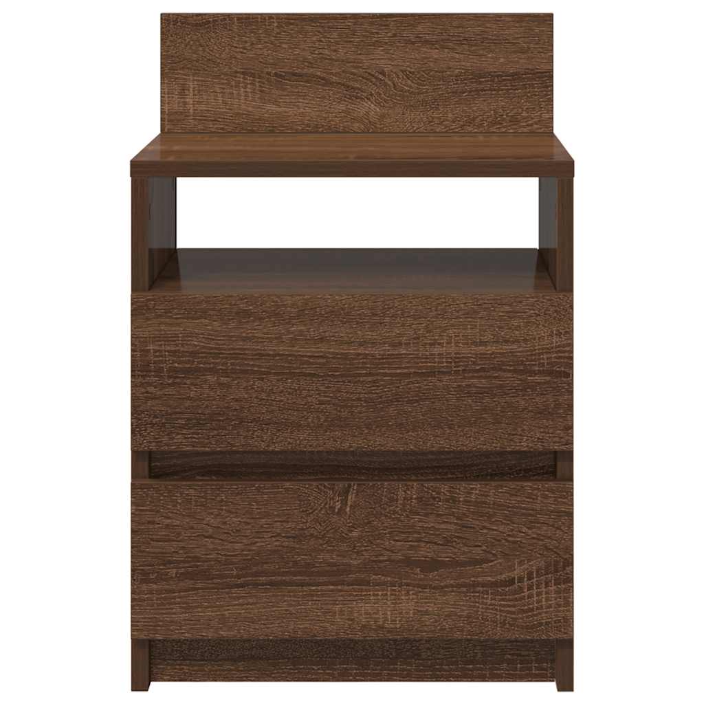 Noptiere 2 buc cu 2 sertare Stejar maro 40x33x60 cm GartenMobel Dekor