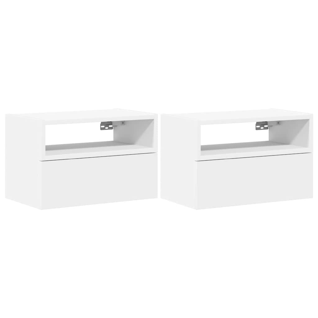 Noptiere de perete, 2 buc., alb, 45x26x28,5 cm GartenMobel Dekor