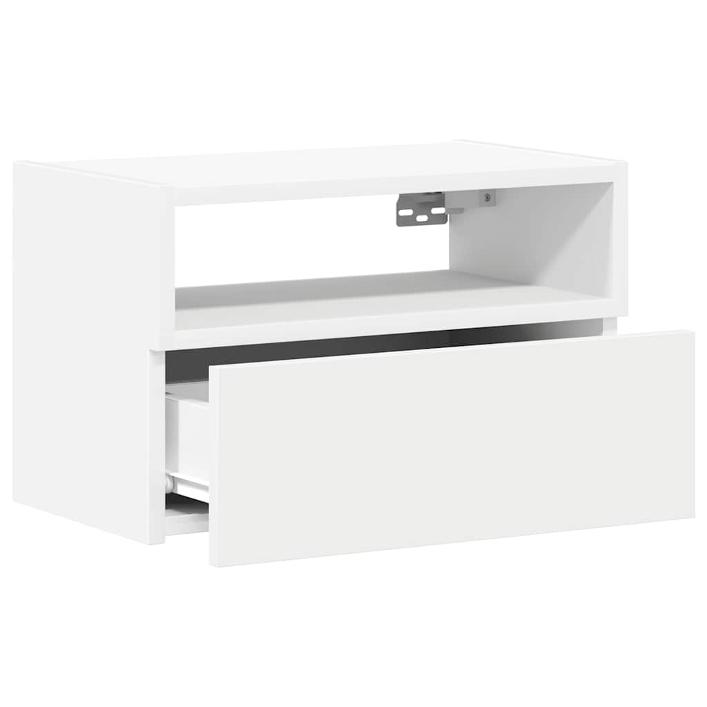 Noptiere de perete, 2 buc., alb, 45x26x28,5 cm GartenMobel Dekor