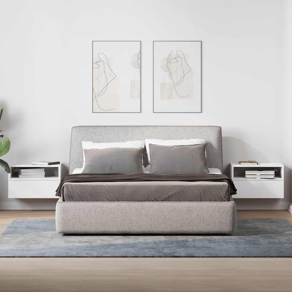 Noptiere de perete, 2 buc., alb, 45x26x28,5 cm GartenMobel Dekor
