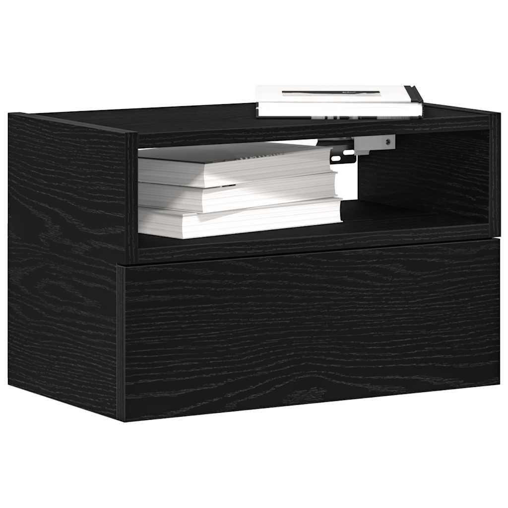 Noptiere de perete, 2 buc., negru, 45x26x28,5 cm GartenMobel Dekor