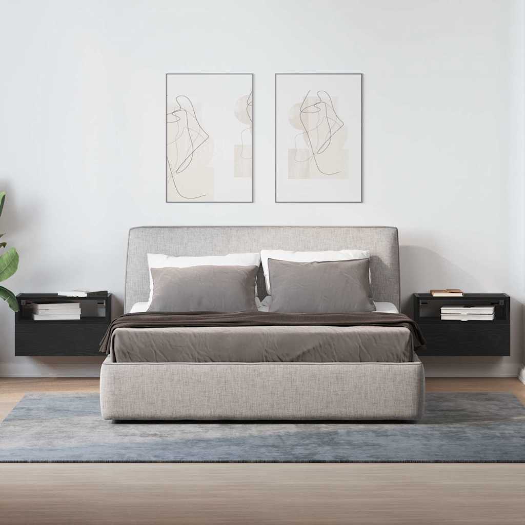 Noptiere de perete, 2 buc., negru, 45x26x28,5 cm GartenMobel Dekor