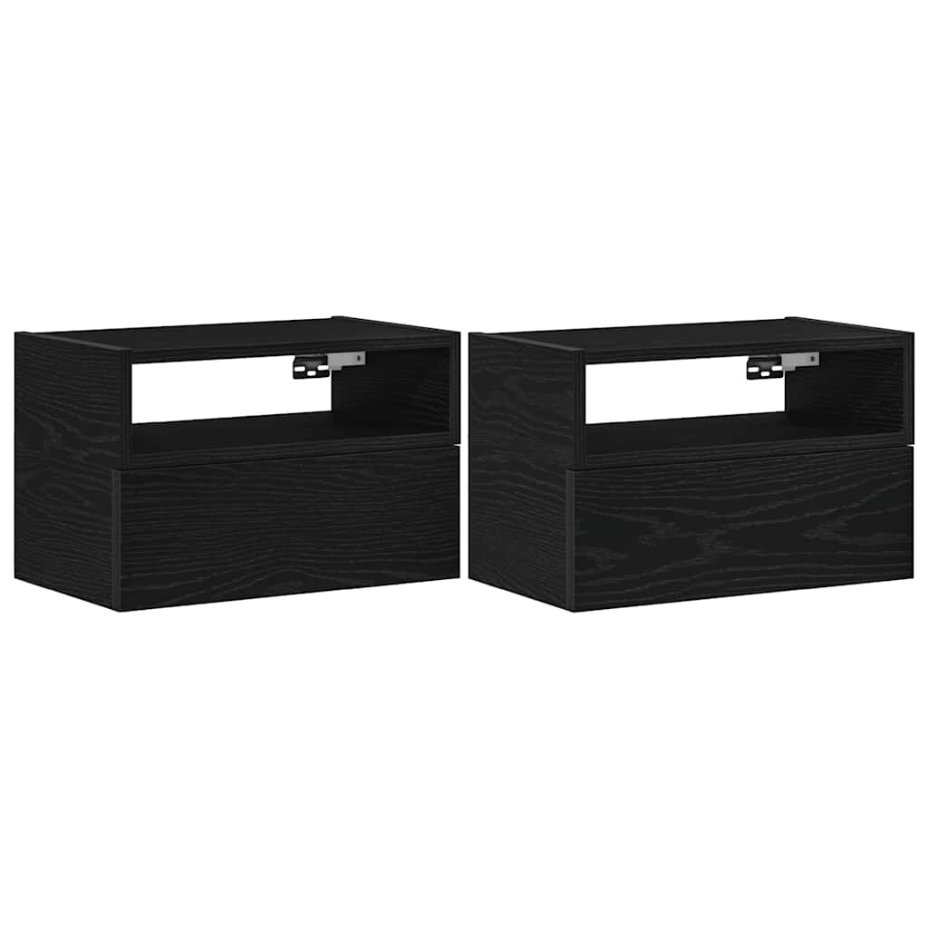 Noptiere de perete, 2 buc., negru, 45x26x28,5 cm GartenMobel Dekor