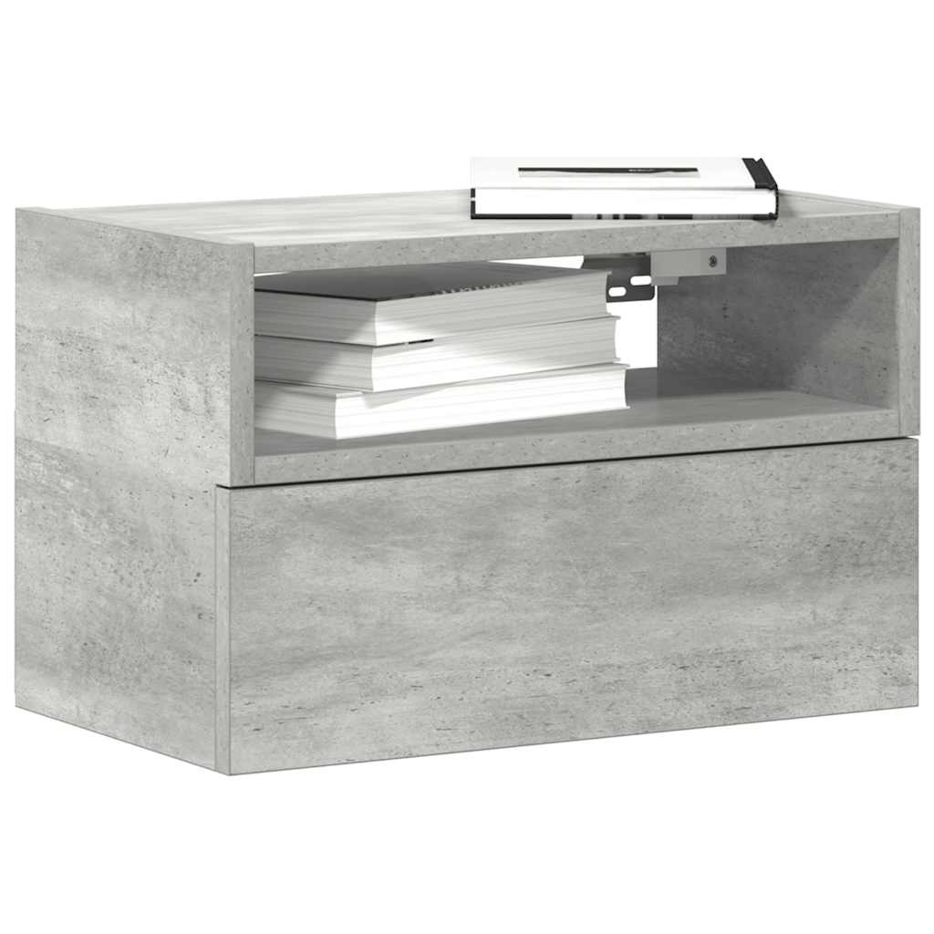 Noptieră de perete, gri beton, 45x26x28,5 cm GartenMobel Dekor