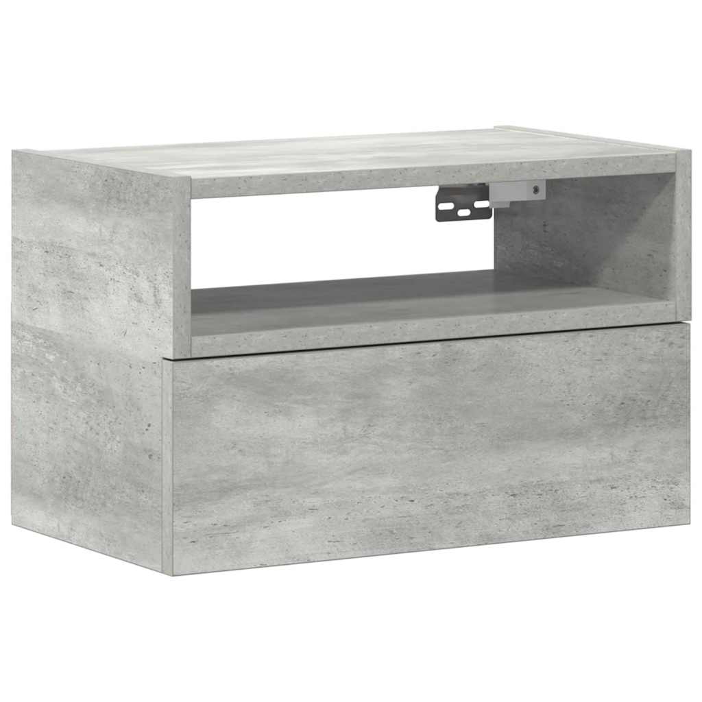 Noptieră de perete, gri beton, 45x26x28,5 cm GartenMobel Dekor