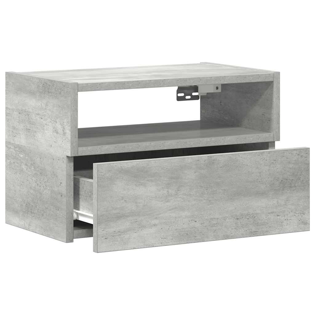 Noptieră de perete, gri beton, 45x26x28,5 cm GartenMobel Dekor
