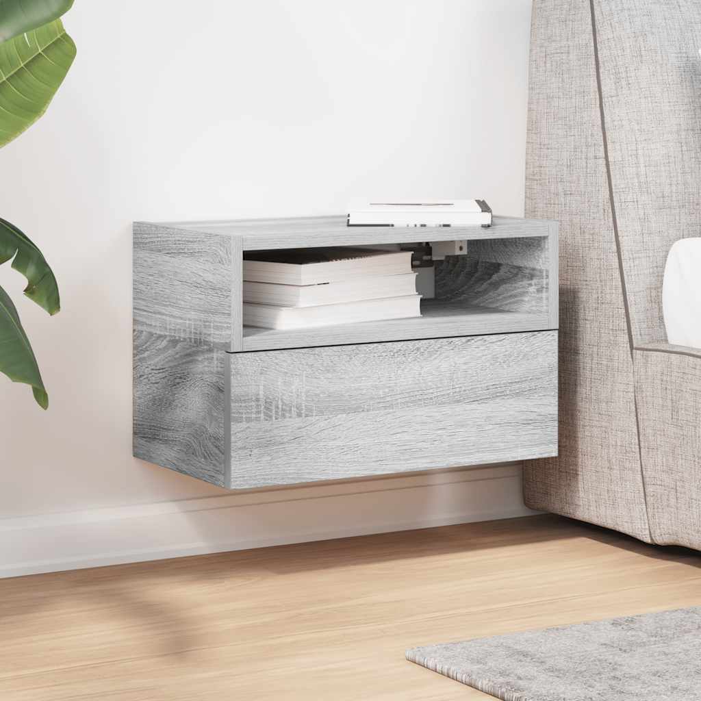 Noptieră montată pe perete gri Sonoma 45x26x28,5 cm GartenMobel Dekor