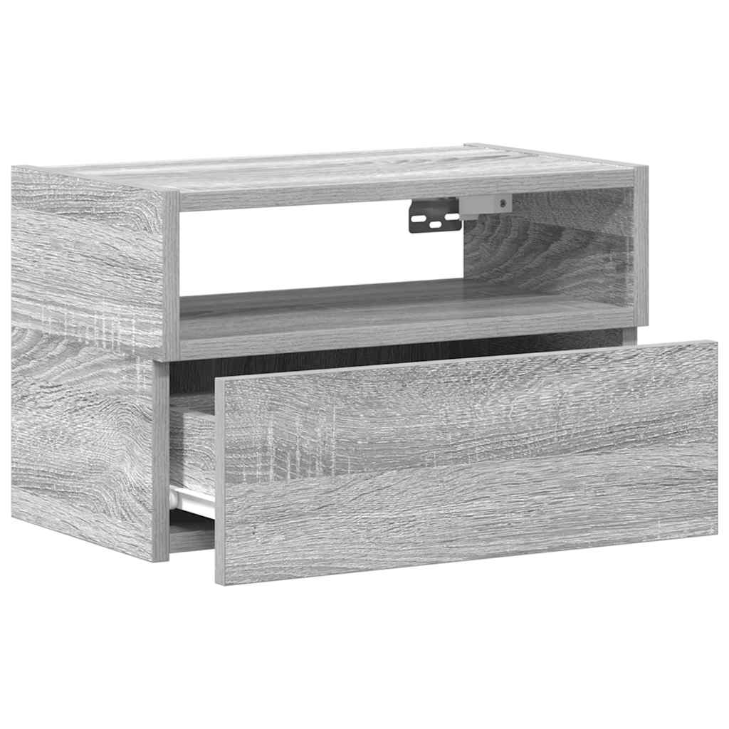 Noptieră montată pe perete gri Sonoma 45x26x28,5 cm GartenMobel Dekor