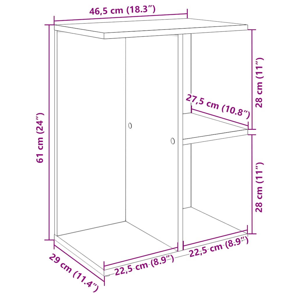 Noptiere 2 buc Alb 46,5x29x61 cm Lemn prelucrat GartenMobel Dekor