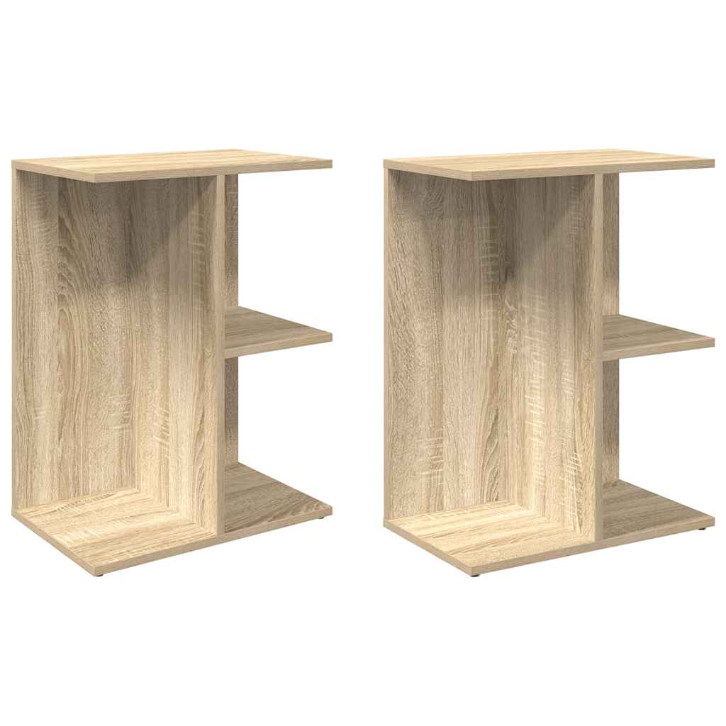 Noptiere 2 buc Stejar Sonoma 46,5x29x61 cm Lemn prelucrat GartenMobel Dekor