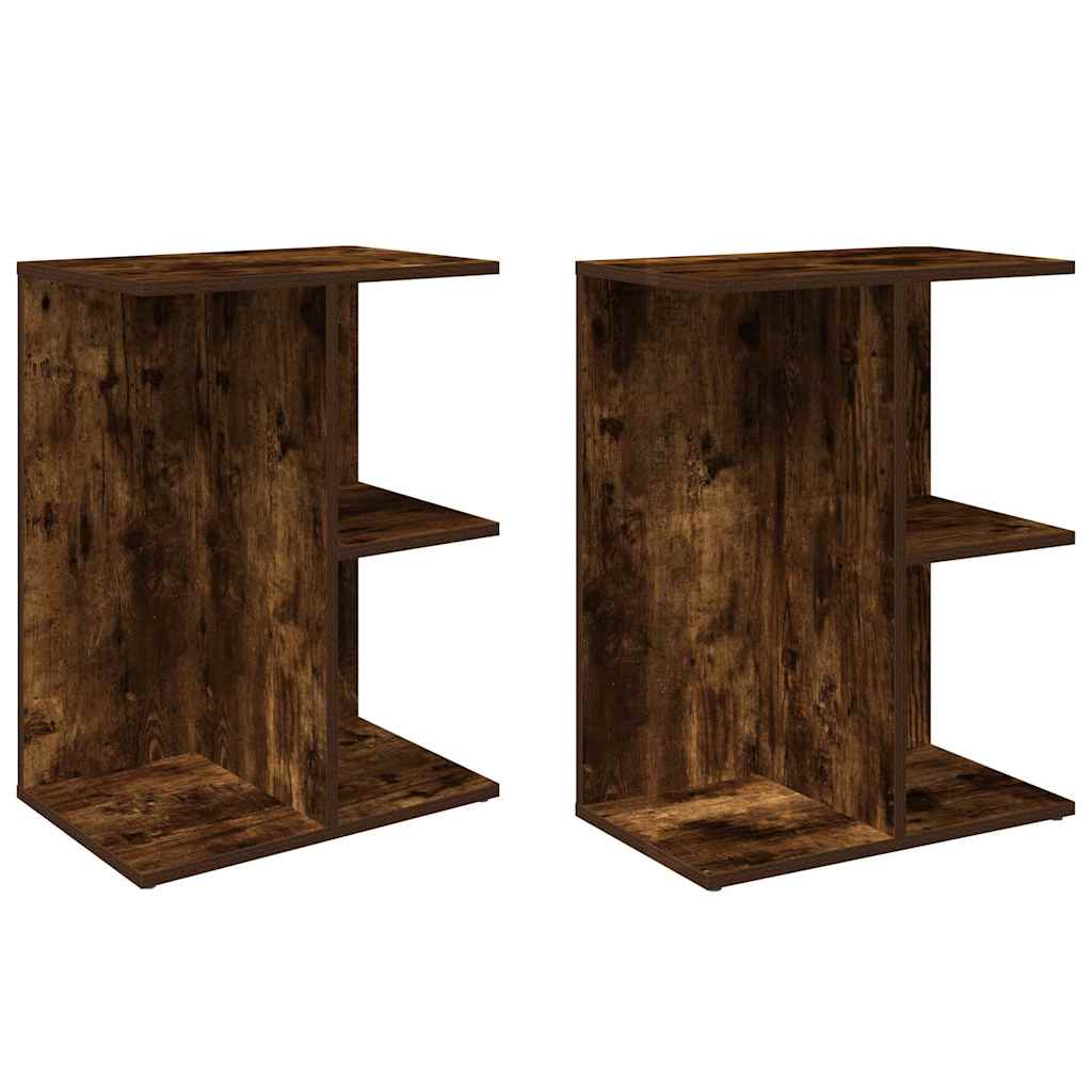 Noptiere 2 buc Stejar afumat 46,5x29x61 cm Lemn prelucrat GartenMobel Dekor