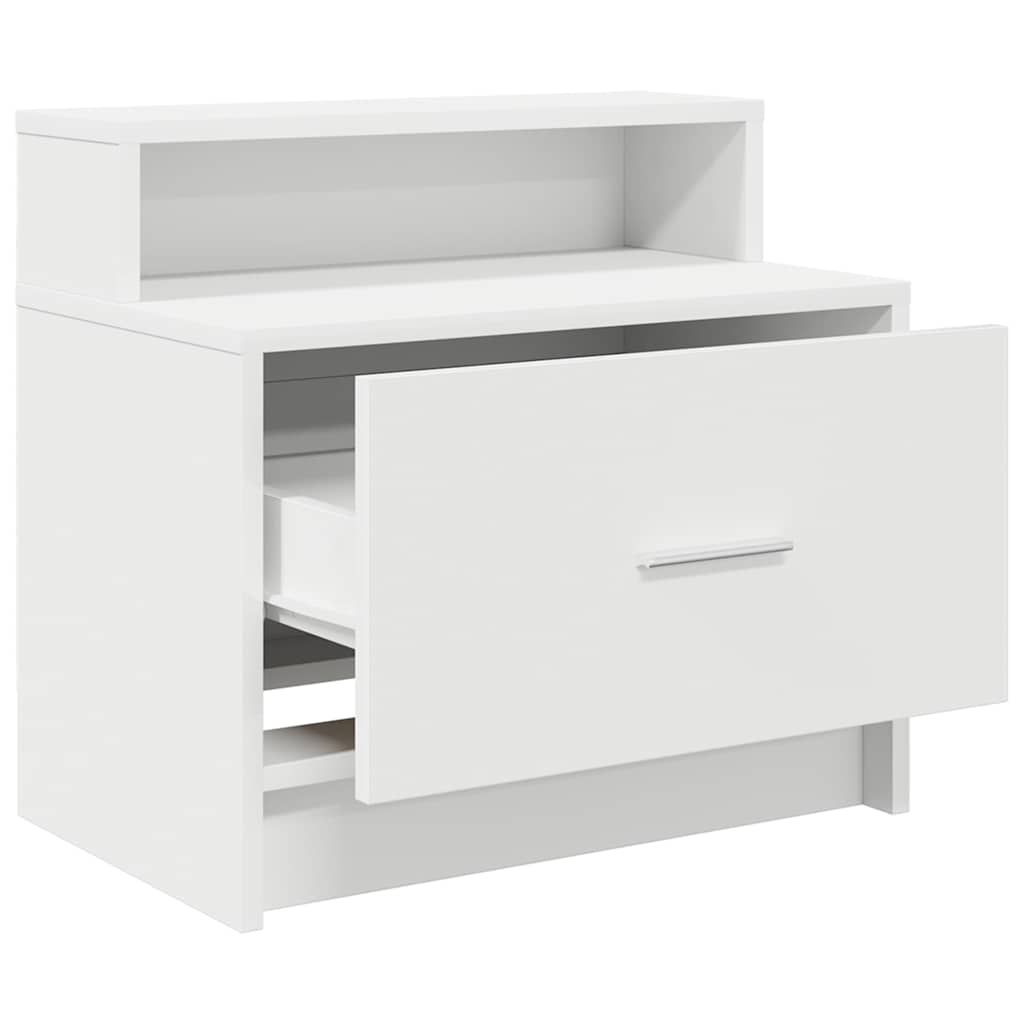 Noptiere cu sertar 2 buc Alb 51x31x47 cm GartenMobel Dekor