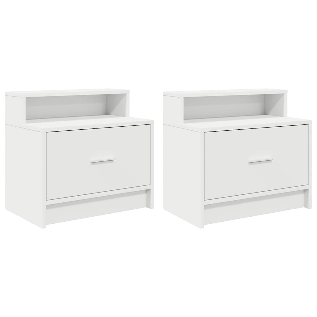 Noptiere cu sertar 2 buc Alb 51x31x47 cm GartenMobel Dekor