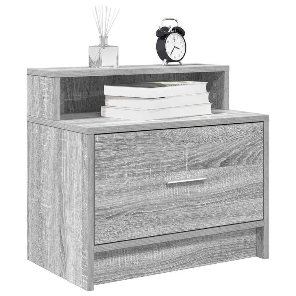 Noptiere cu sertar 2 buc Gri Sonoma 51x31x47 cm GartenMobel Dekor