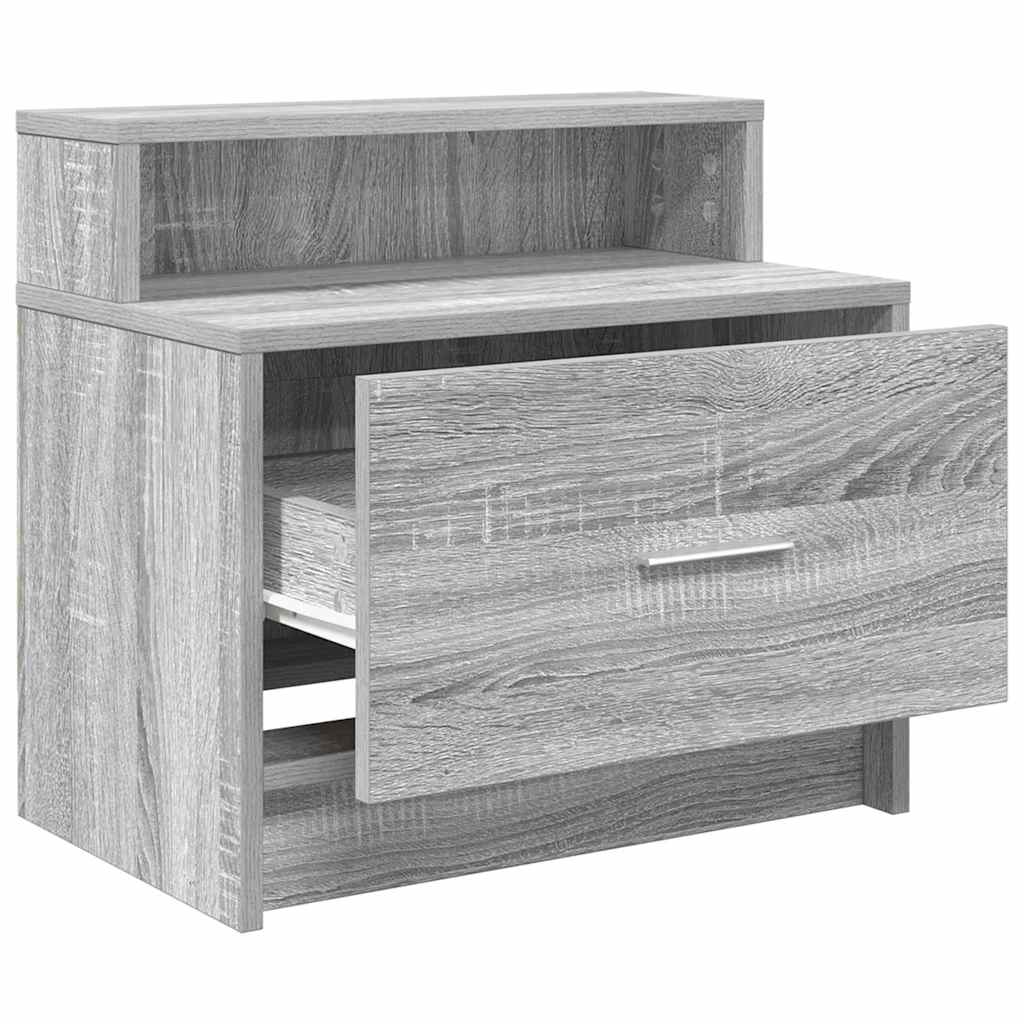 Noptiere cu sertar 2 buc Gri Sonoma 51x31x47 cm GartenMobel Dekor