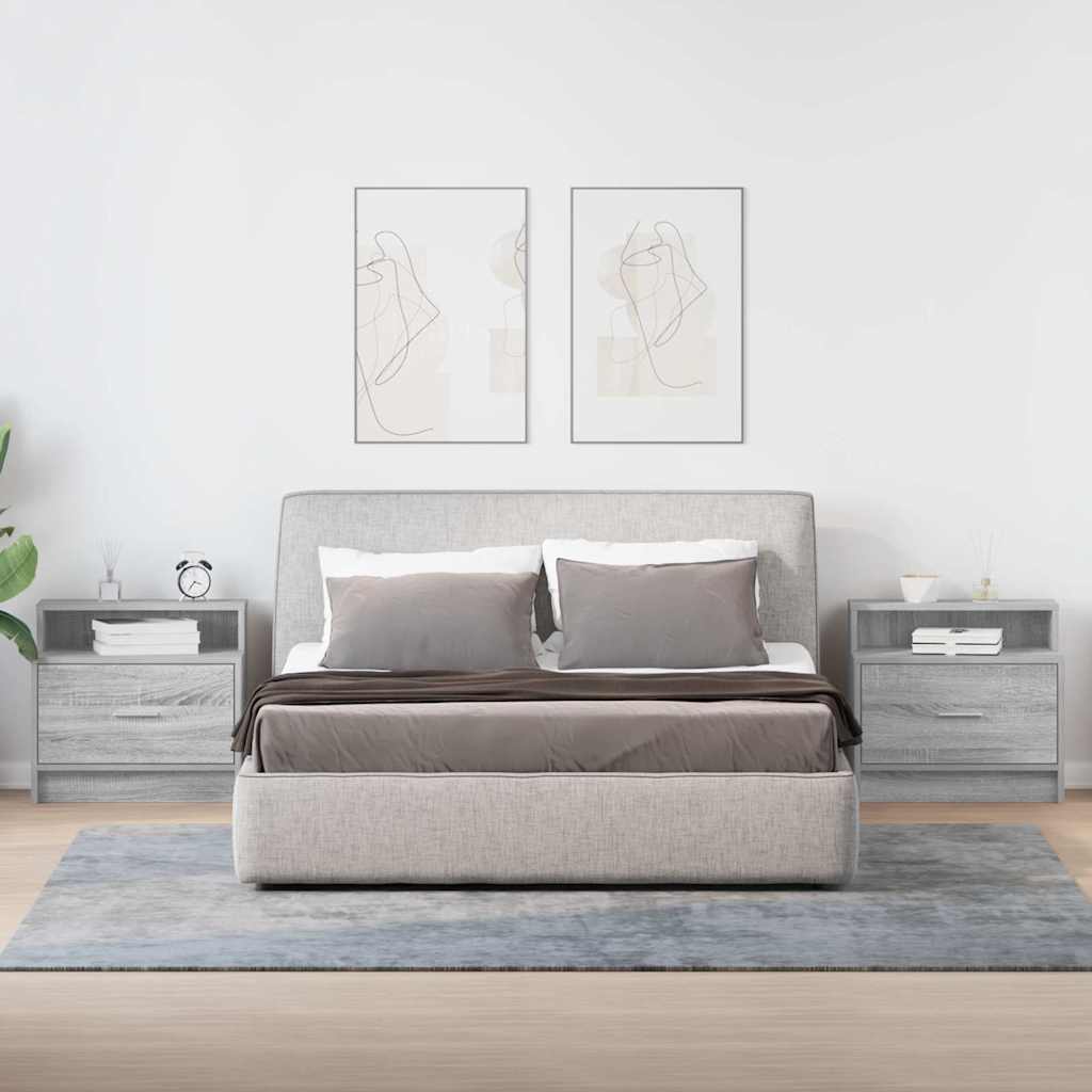 Noptiere cu sertar 2 buc Gri Sonoma 51x31x47 cm GartenMobel Dekor