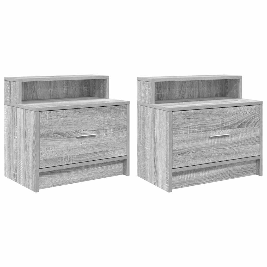 Noptiere cu sertar 2 buc Gri Sonoma 51x31x47 cm GartenMobel Dekor