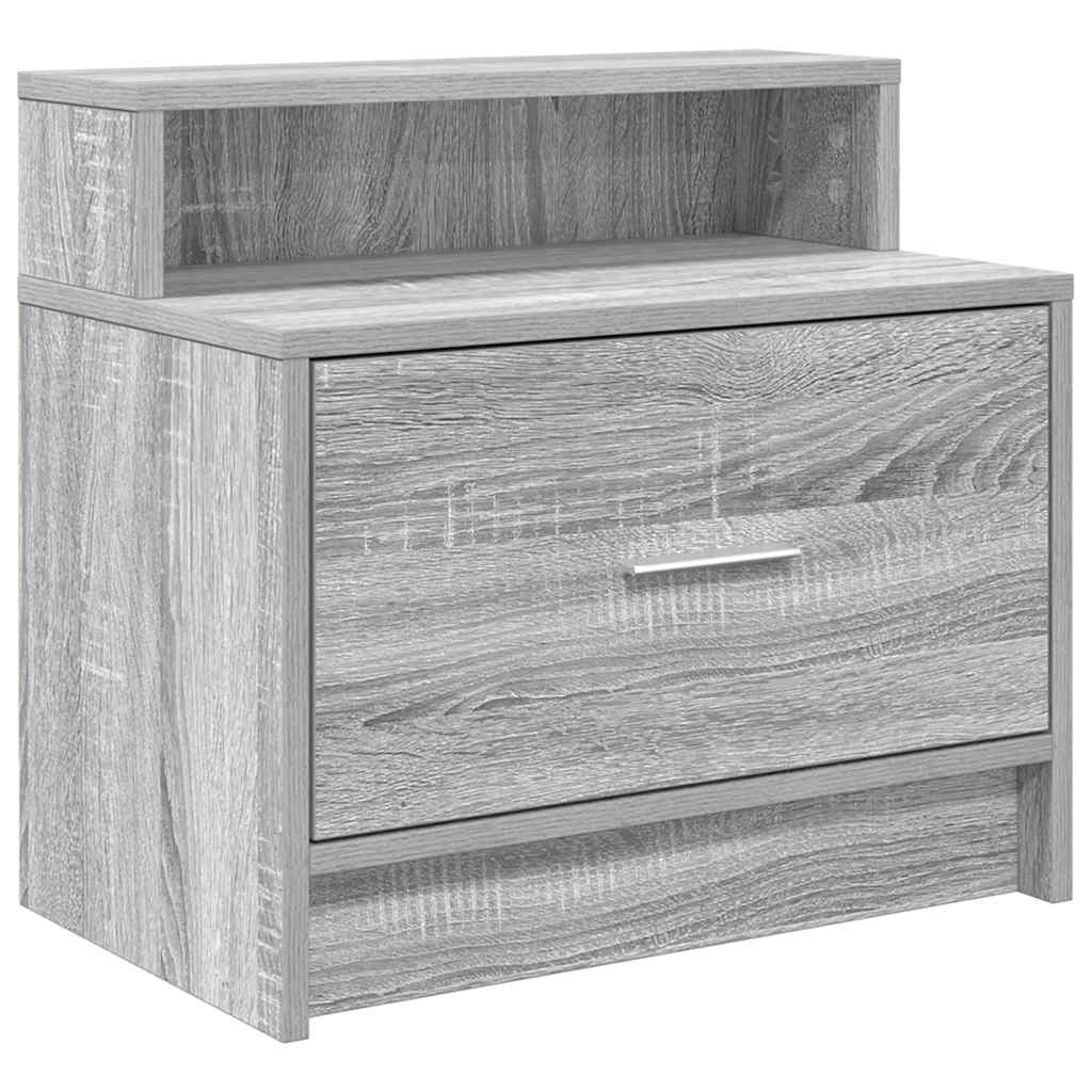 Noptiere cu sertar 2 buc Gri Sonoma 51x31x47 cm GartenMobel Dekor