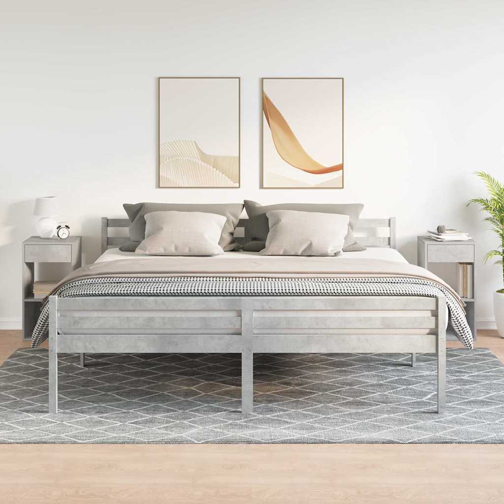 Noptiere cu sertar 2 buc gri beton 35x34x66,5 cm GartenMobel Dekor