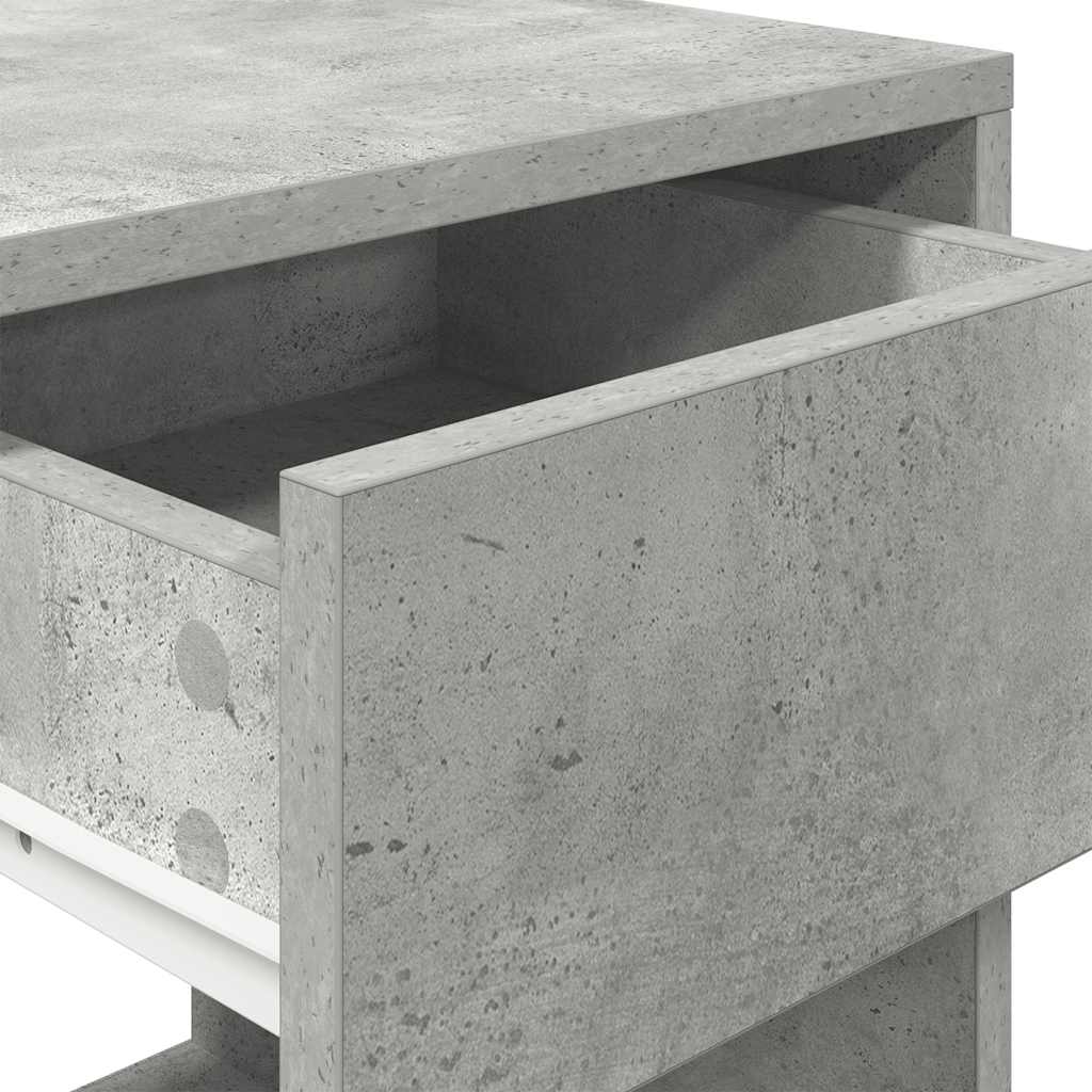 Noptiere cu sertar 2 buc gri beton 35x34x66,5 cm GartenMobel Dekor