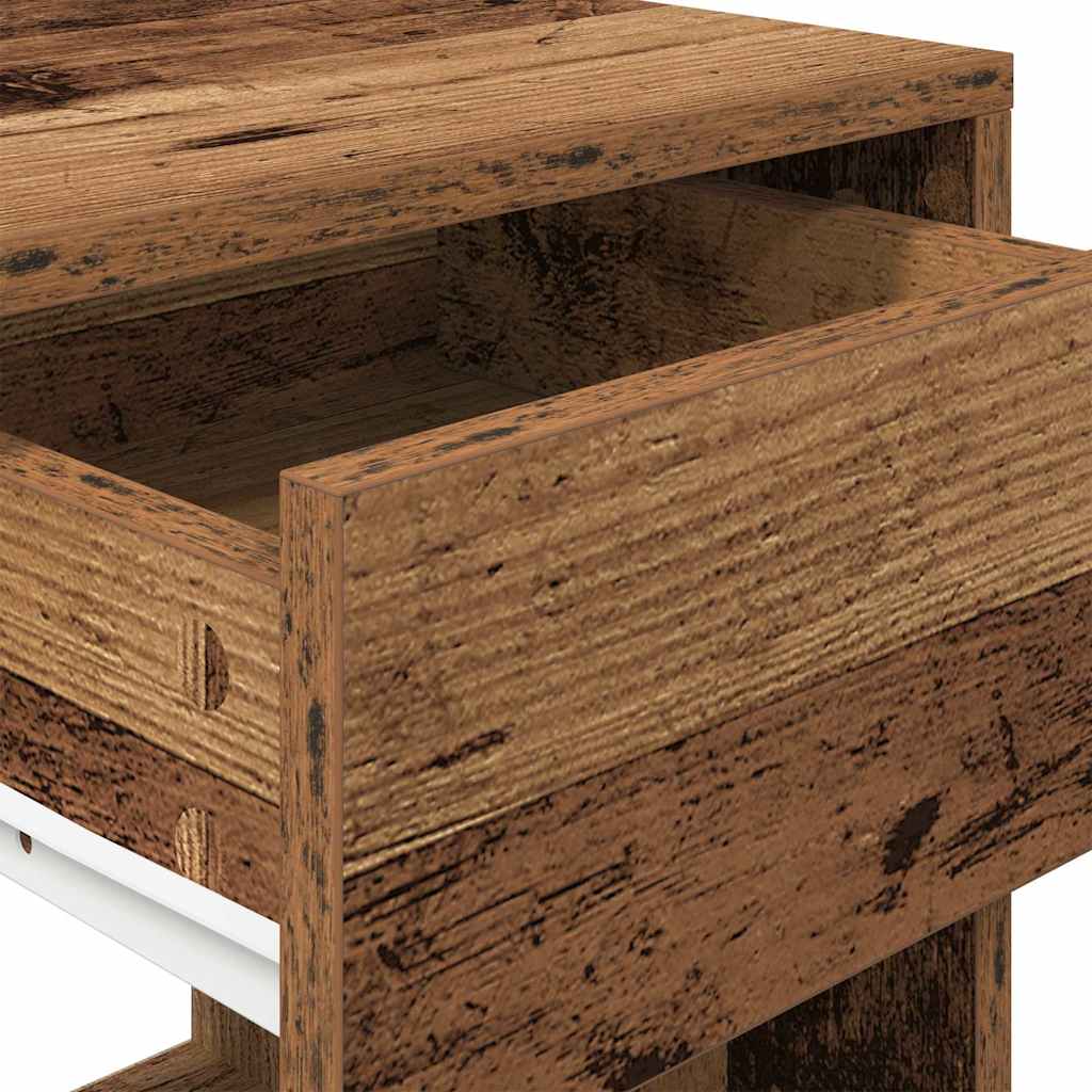 Noptiere cu sertar 2 buc lemn vechi 35x34x66,5 cm GartenMobel Dekor