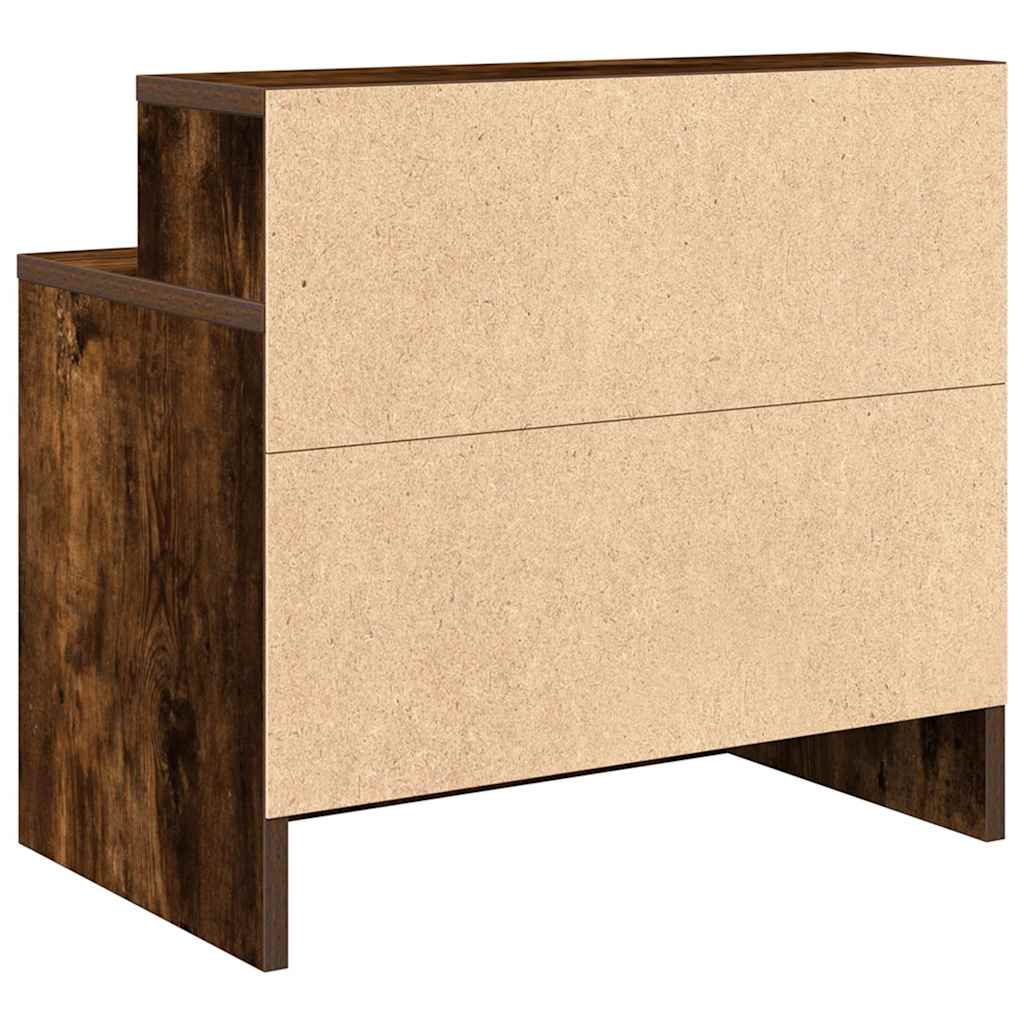 Noptiere cu sertar 2 buc stejar afumat 51x31x47 cm GartenMobel Dekor