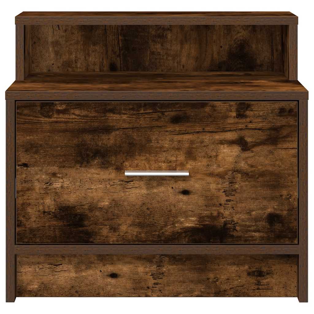 Noptiere cu sertar 2 buc stejar afumat 51x31x47 cm GartenMobel Dekor