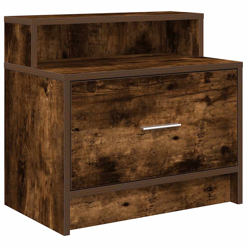 Noptiere cu sertar 2 buc stejar afumat 51x31x47 cm GartenMobel Dekor