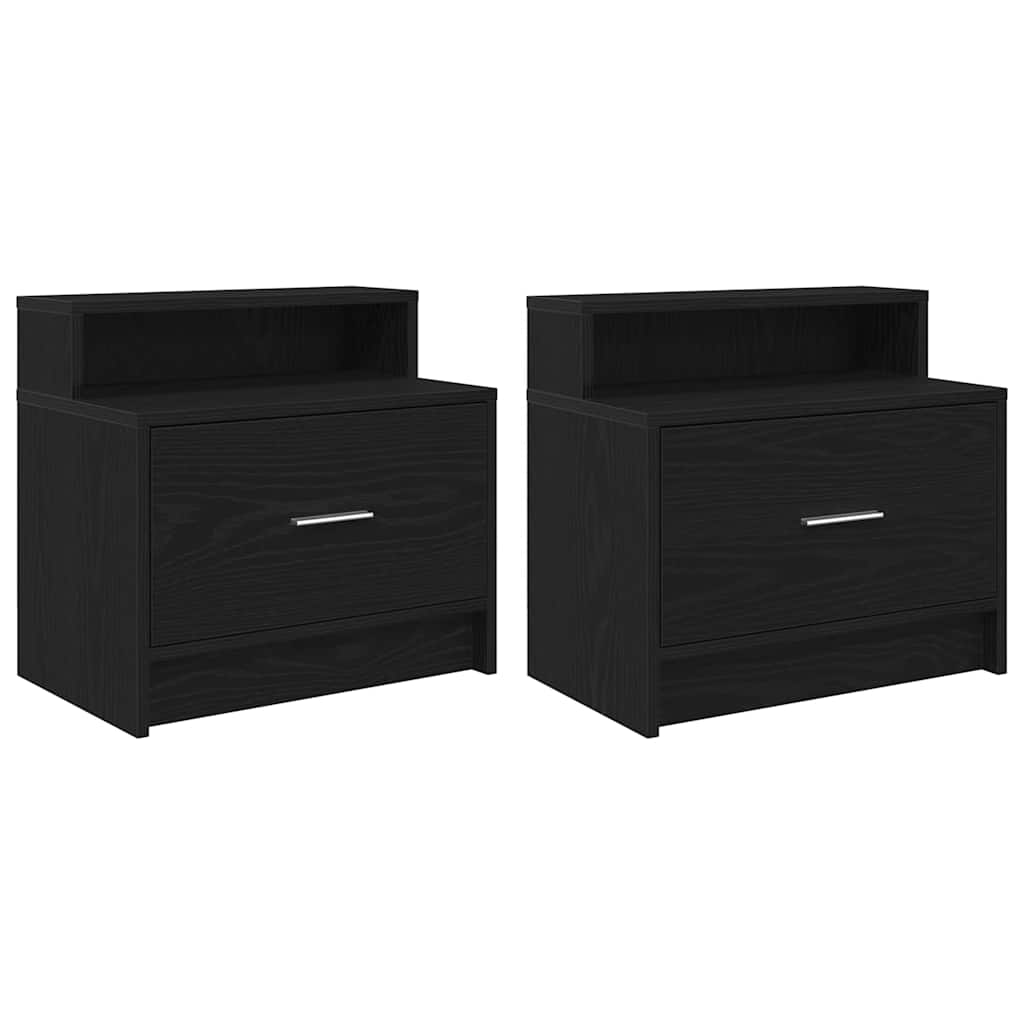 Noptiere cu sertar 2 buc stejar negru 51x31x47 cm GartenMobel Dekor