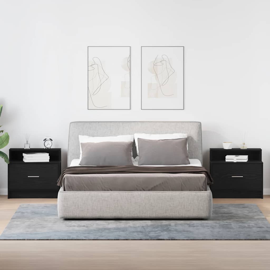Noptiere cu sertar 2 buc stejar negru 51x31x47 cm GartenMobel Dekor