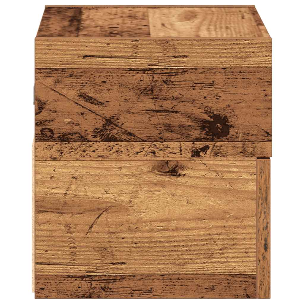 Noptiere de perete, 2 buc., Lemn vechi, 45x26x28,5 cm GartenMobel Dekor