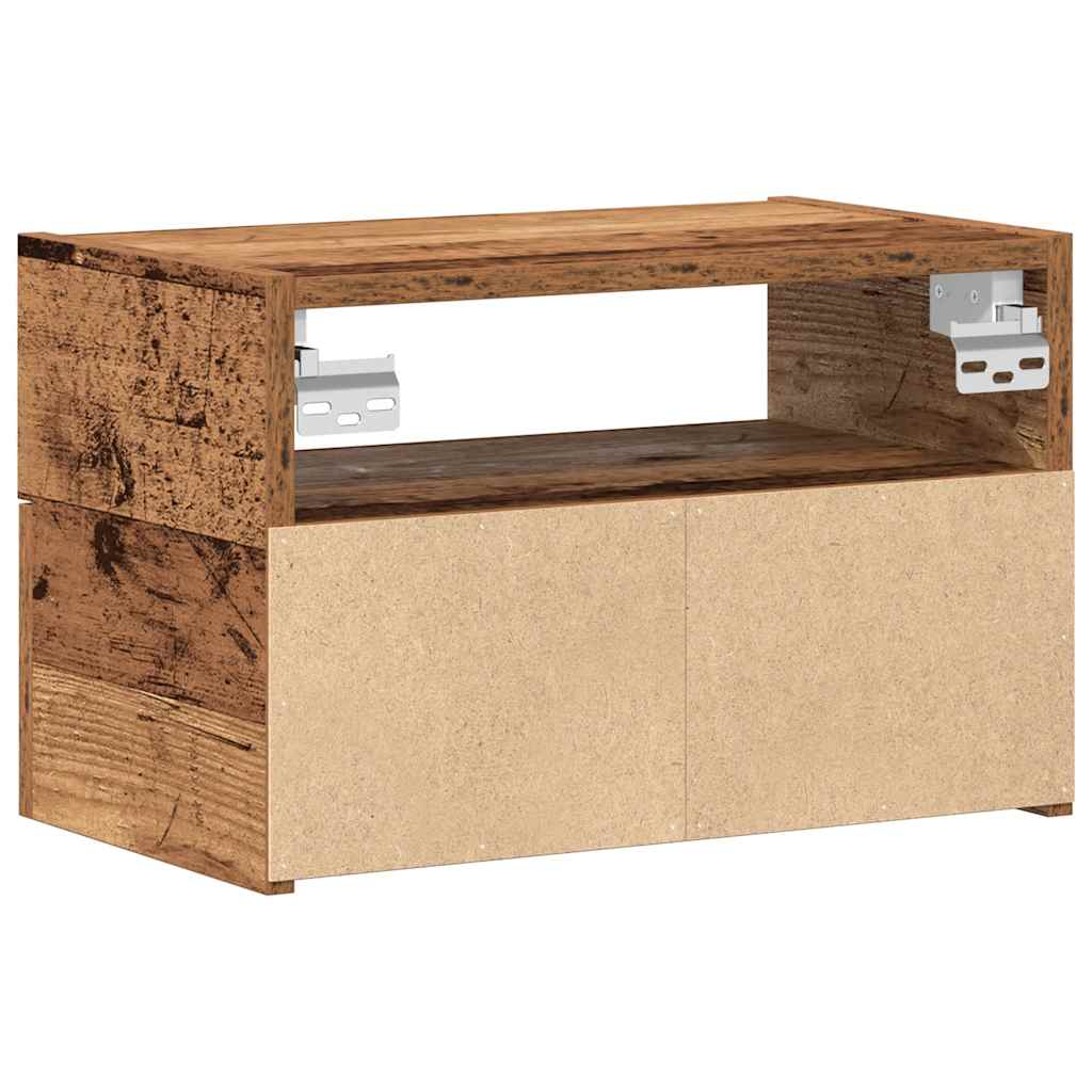 Noptiere de perete, 2 buc., Lemn vechi, 45x26x28,5 cm GartenMobel Dekor
