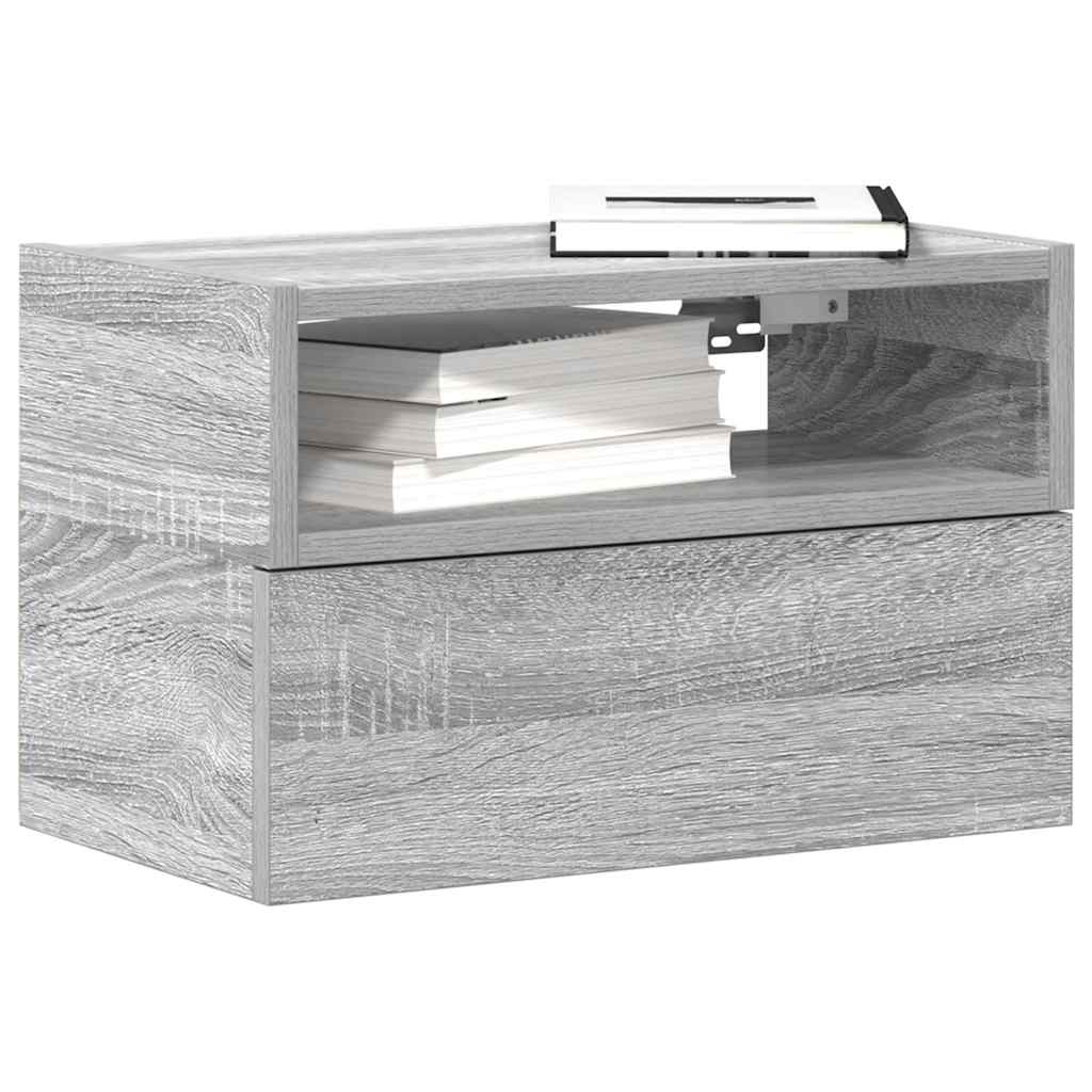 Noptiere de perete, 2 buc., sonoma gri, 45x26x28,5 cm GartenMobel Dekor