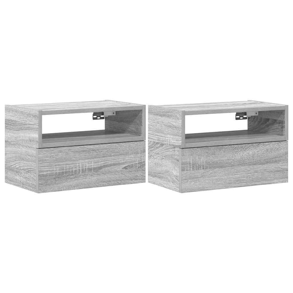 Noptiere de perete, 2 buc., sonoma gri, 45x26x28,5 cm GartenMobel Dekor