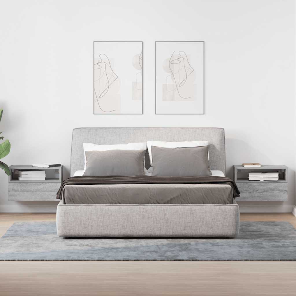 Noptiere de perete, 2 buc., sonoma gri, 45x26x28,5 cm GartenMobel Dekor